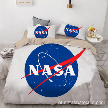 Conjunto de cama escovada de impressão digital de astronauta da NASA